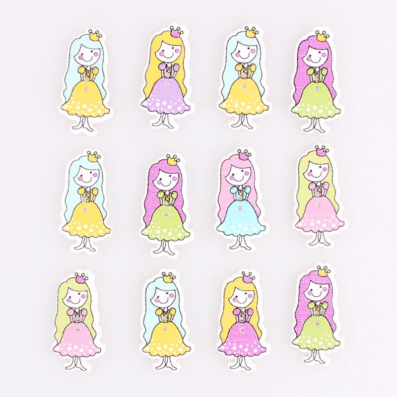 Симпатичные разноцветные деревянные пуговицы с 2 отверстиями Рождественский