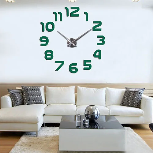 Негабаритные зеркальные наклейки цифровые настенные часы Простой стиль