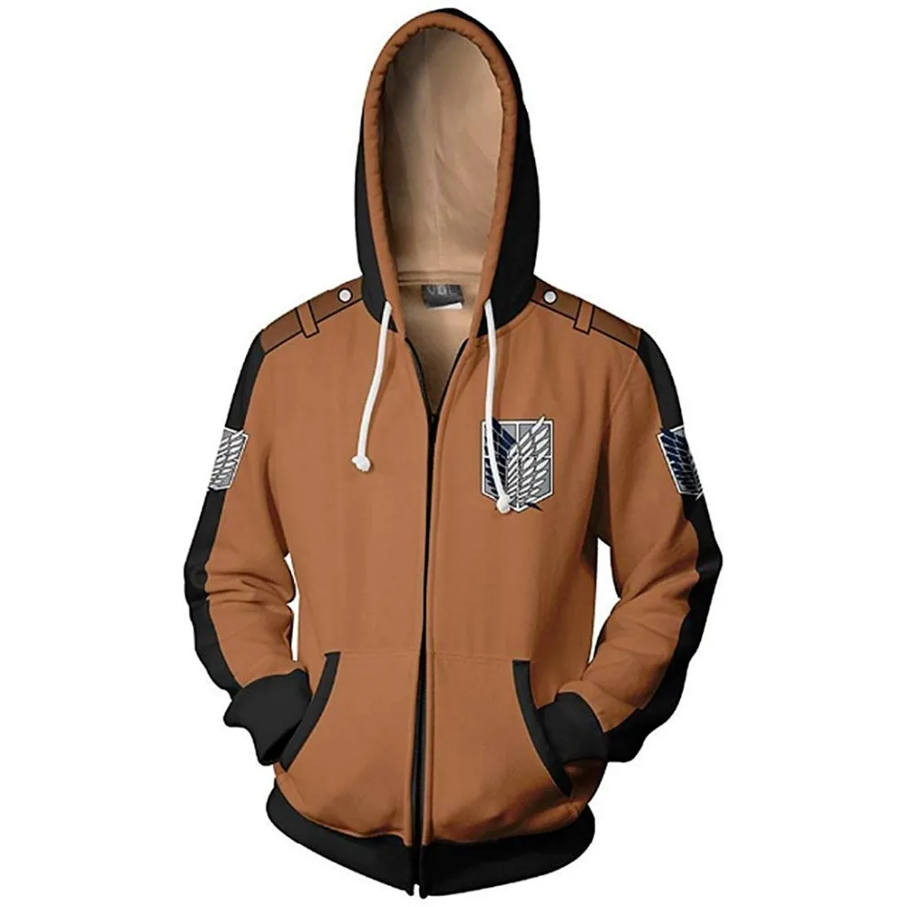 Новые мужские толстовки с капюшоном атака на Титанов 3D-принтом корпуса