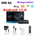 ТВ-приставка X96 X4 Amlogic S905X4 Smart 11.0 Android BT4.0 4 ГБ 32 ГБ64 Гб Dual Wifi AV1 медиаплеер, 5 шт.10 шт.