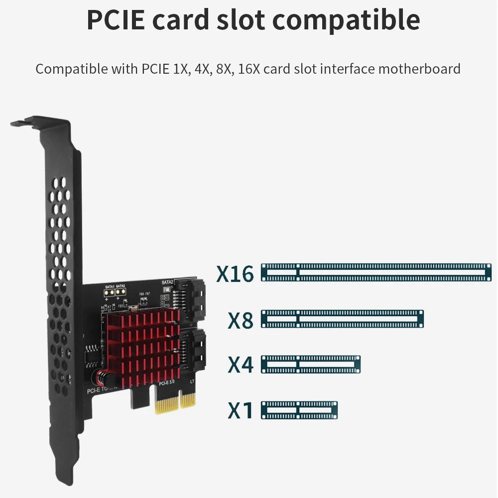 Плата расширения TISHRIC PCIE на 2 порта Sata 3 0 Pcie слот для карты совместимый с Express X1 X16