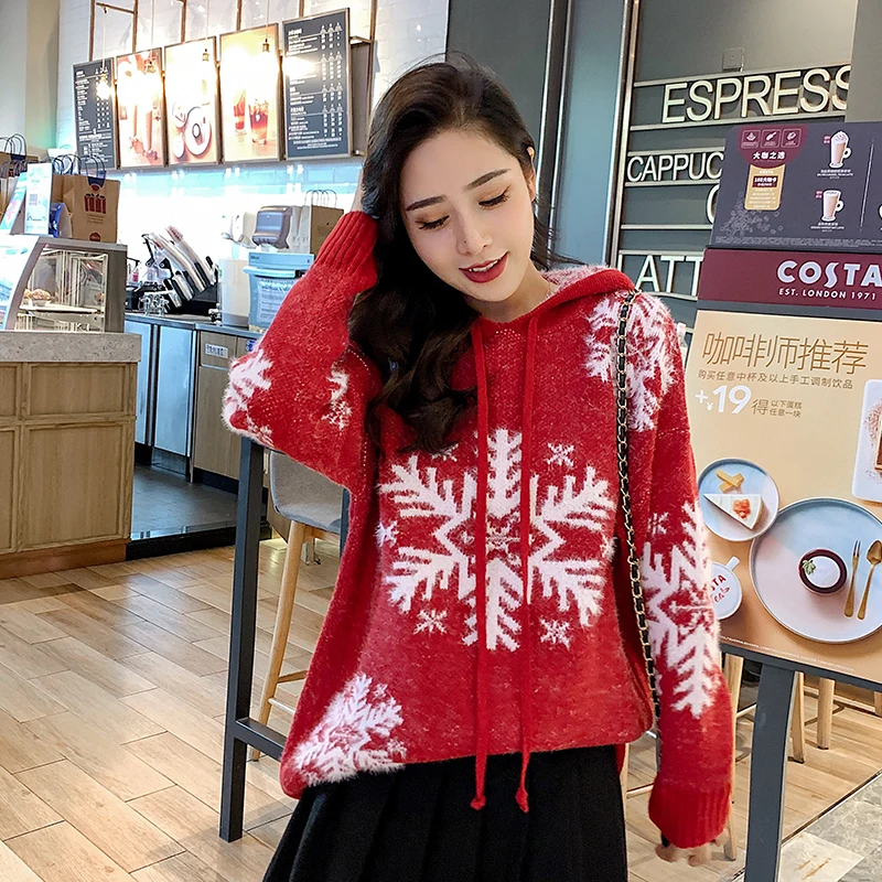 

Женский трикотажный джемпер средней длины, трикотажный свитер с капюшоном и длинным рукавом, LX0075, весна 2022