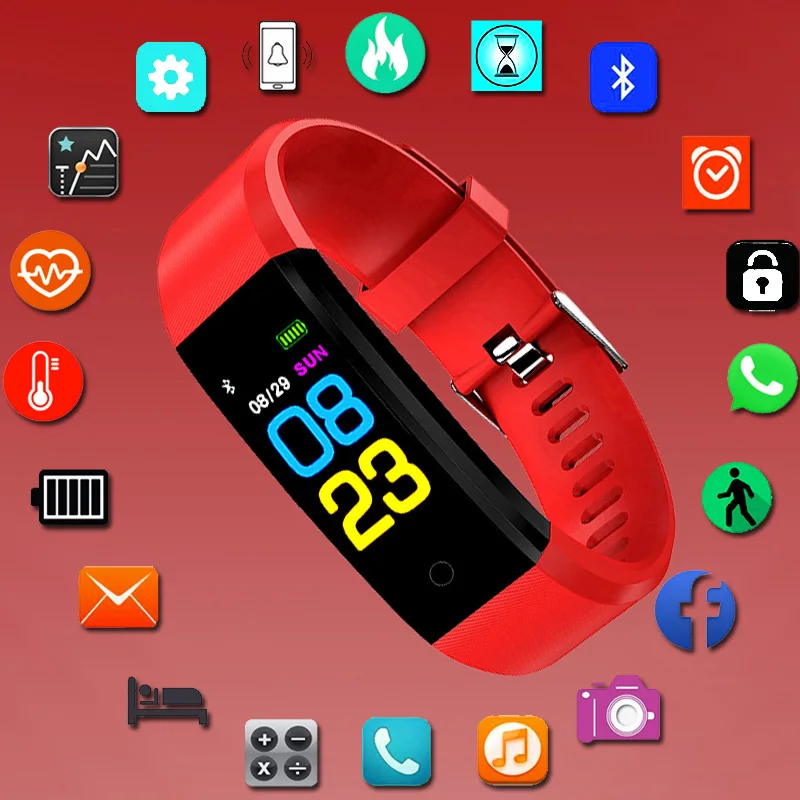 Новинка ID115 PLUS цветной браслет с экраном спортивные часы фитнес-трекер для бега и