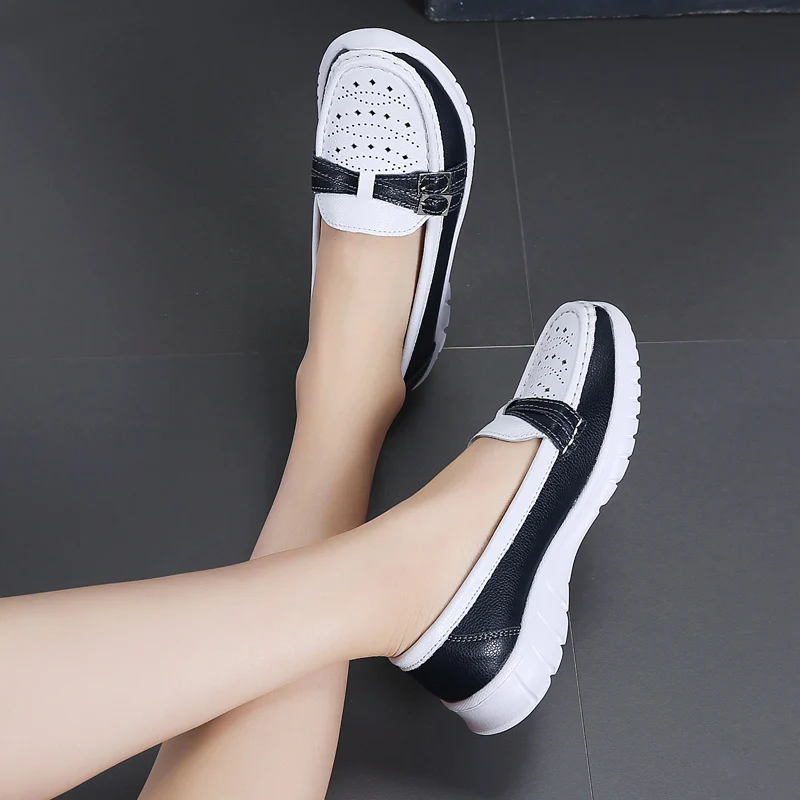 

2020 Autumn Women Flats Leather Shoes Slip On Ballet Flats Ballerines Flats Woman Flat Loafers Walking Shoes