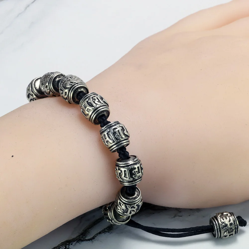 Браслет мантра на санскрите для мужчин и женщин из белой меди | Украшения