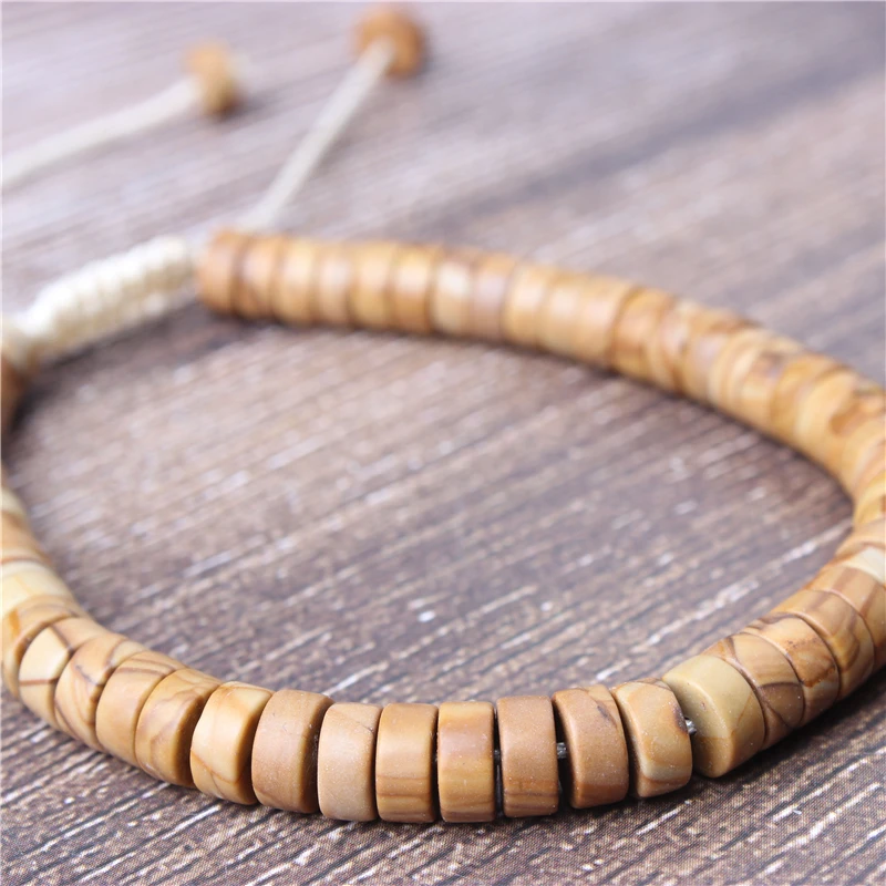 

Lanli 3x6mm Fashion wood Natural Stone Loose Beads Spacer Round Beads Diy Bracelet Necklace Earrings Accessories