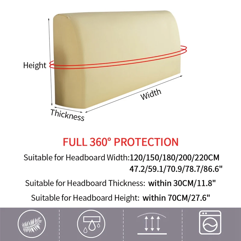 Эластичный чехол на спинку кровати однотонные Цвет King покрывало дышащие кровать
