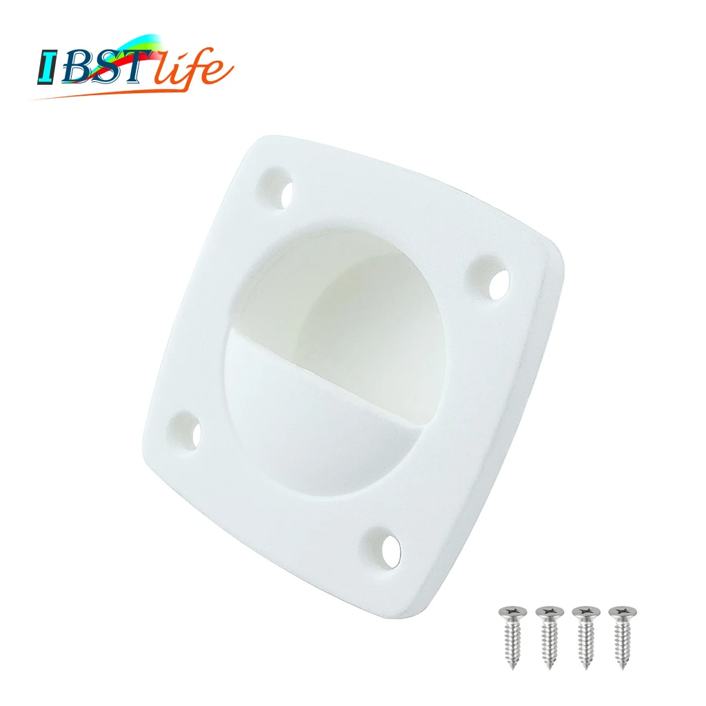 

White Nylon Recessed Flush Sliding Door Handle Pull Square Hatch Pull Handle Motorboat Marine Boat Yacht Cabin Accesories
