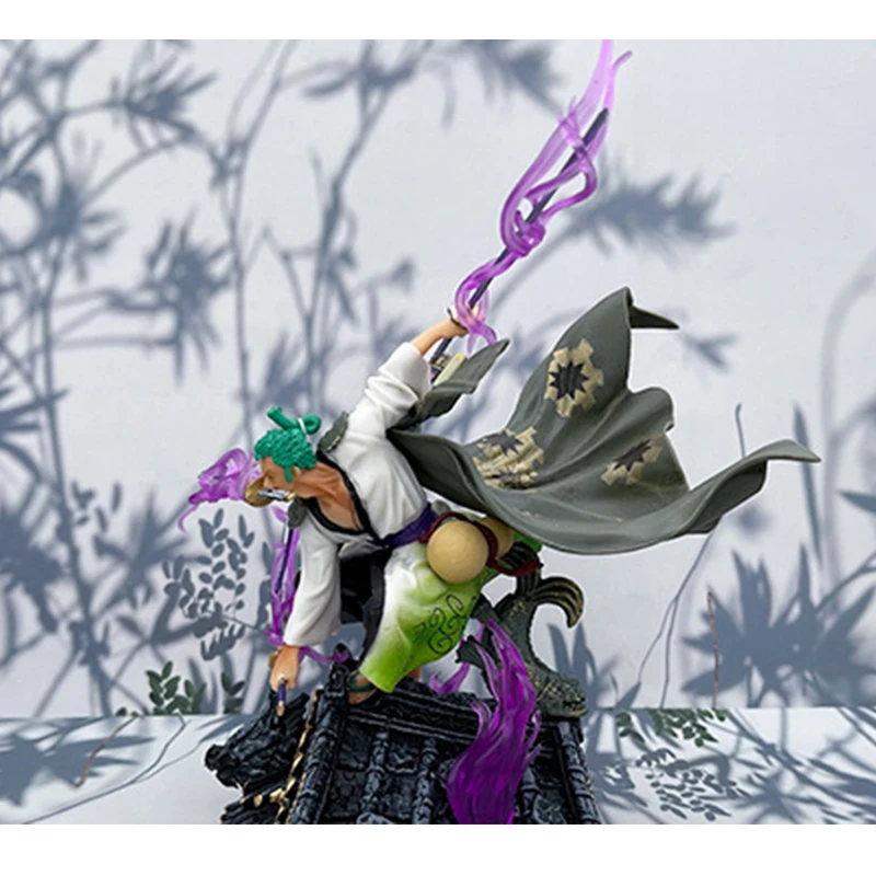 NEW Anime One Piece Samurai Ryuma Roronoa Zoro Action Figure Roof Battle Three Sword Flow PVC Model Decoration | Игрушки и хобби
