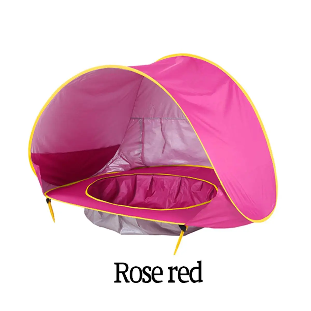 Rose red Детский пляжный тент, портативный водонепроницаемый тент, тент для бассейна, открытый пляж, автоматический всплывающий солнцезащитный тент для младенцев, детей, УФ-защита - Цвет: Rose red