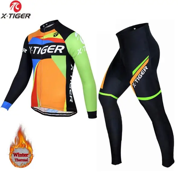

Мужской зимний комплект для велоспорта, флисовые костюмы для велоспорта