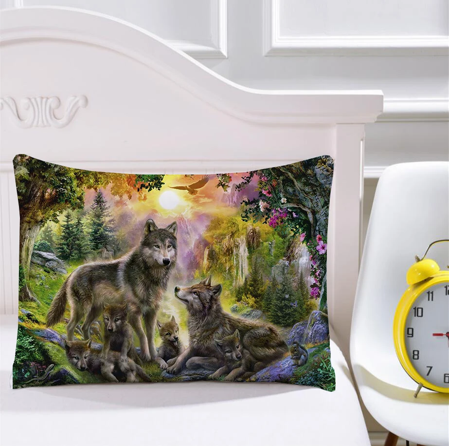 

Wolves Animal 3D Print Scenery Comforter Bedding Set Duvet Covers Pillowcases Home Textile Luxury Winter Queen King Size Adults