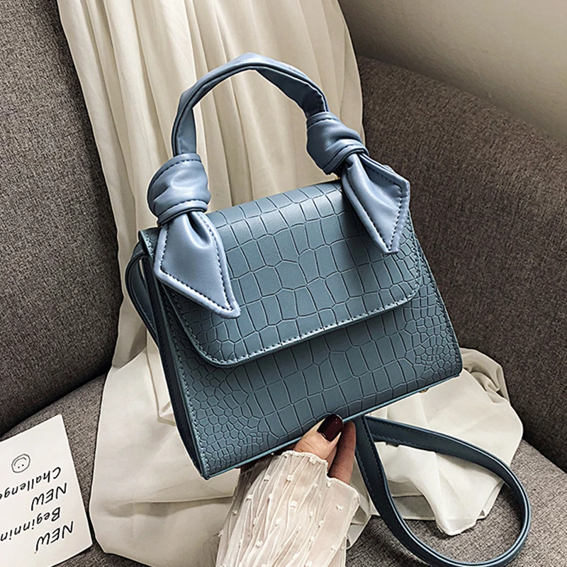 Кожаные сумки через плечо с узором для женщин 2019 модные маленькие однотонные