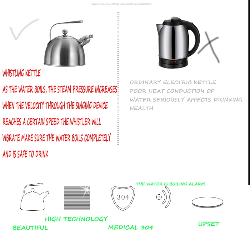Чайник из нержавеющей стали толстый Многофункциональный кухонный чайник 2 3 л |