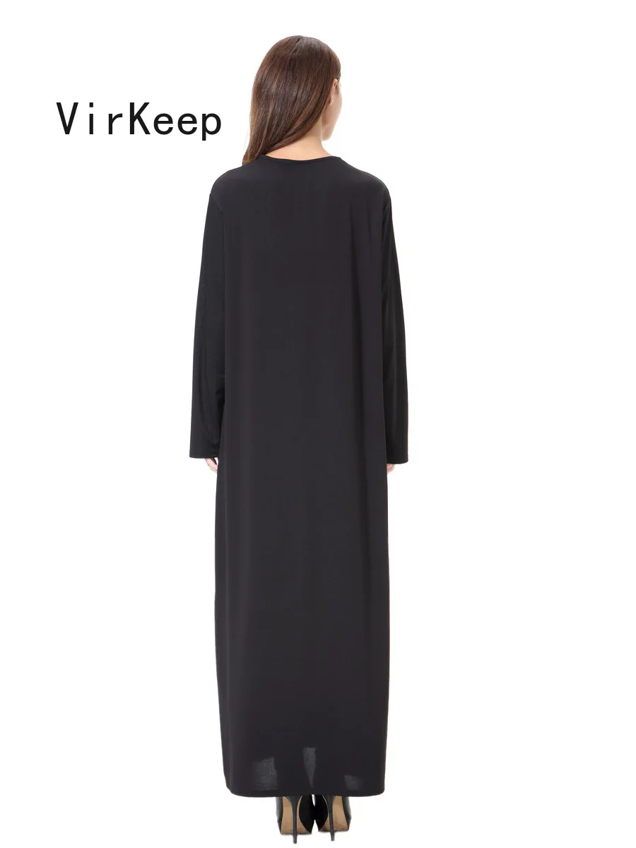 

spring autumn women solid maxi dress full sleeve robe Female loose gown girls garment dubai ramadan muslim abaya VKDR2481
