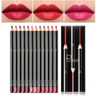 6, 12 шт.набор, водонепроницаемый карандаш, губная помада, набор, ручка, матовая подводка для губ, долговечные ручки для макияжа, легко носить, антипригарная чашка, карандаш для