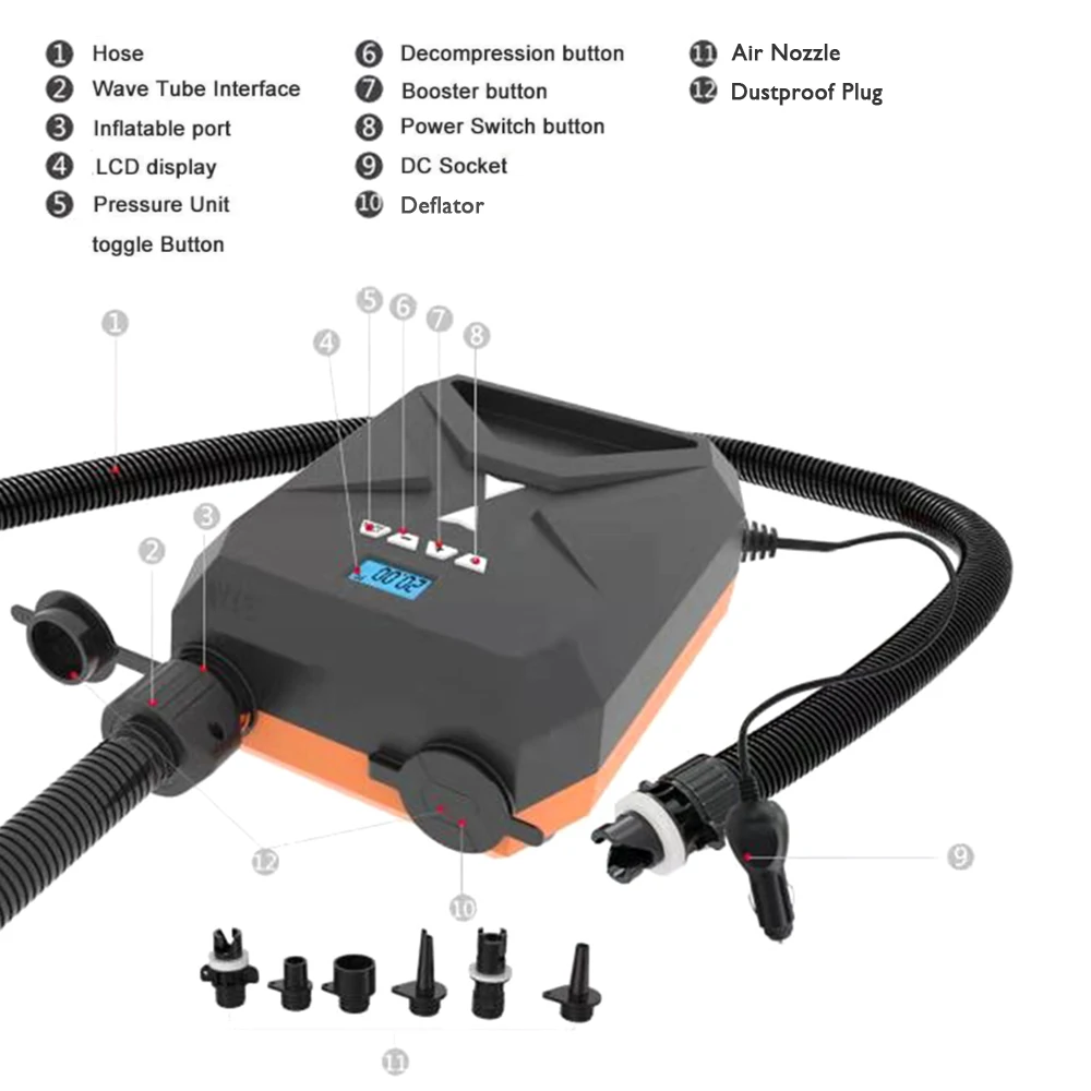 Электрический воздушный насос автоматический двухступенчатый умный компрессор