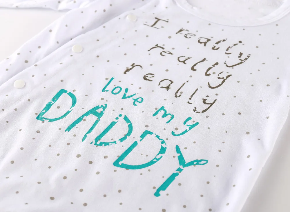 Одежда для новорожденных мальчиков и девочек с надписью I Love Mummy Daddy комбинезон