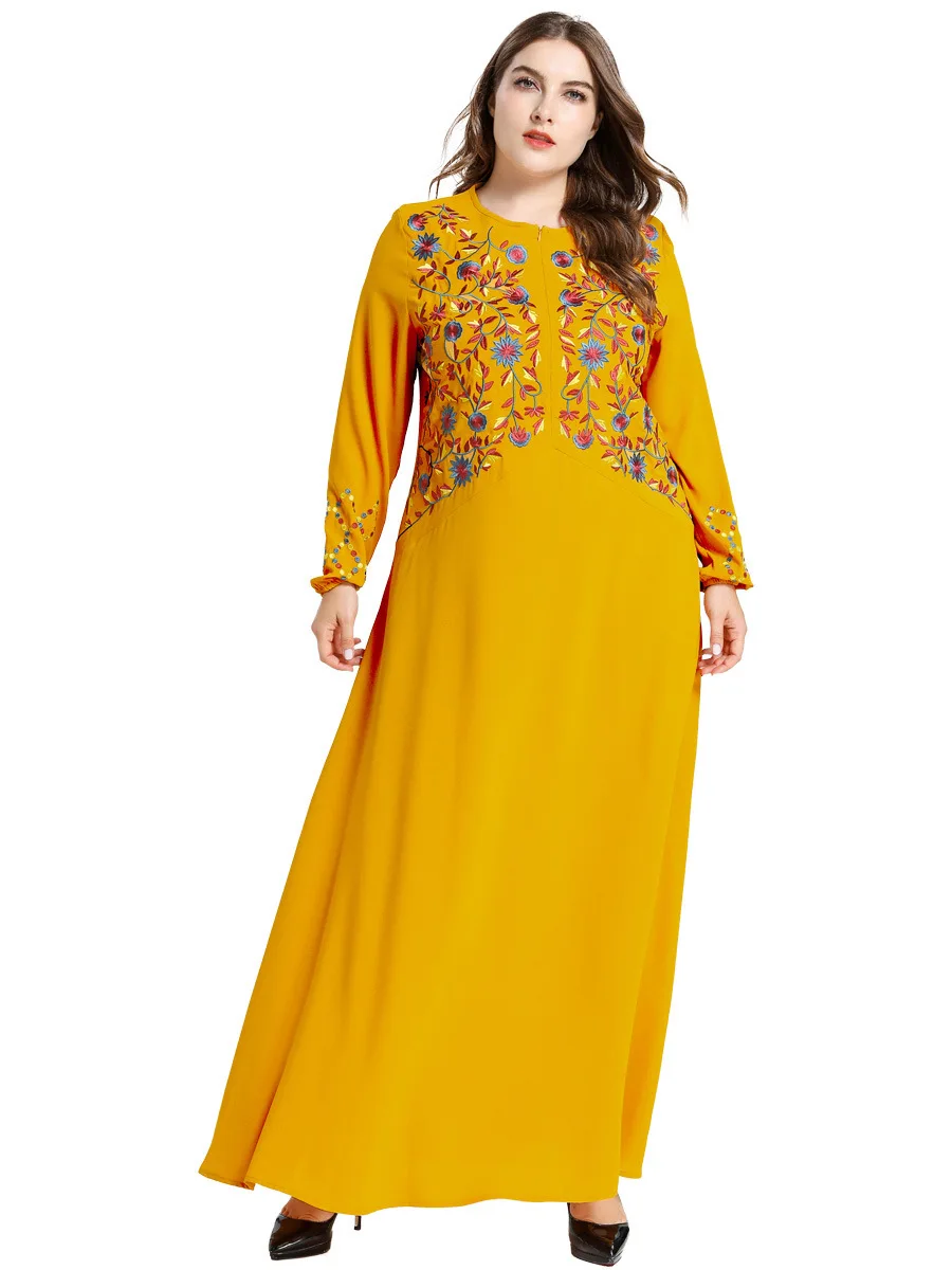 Jilbabs и Abaya s на молнии Botany с вышивкой для отдыха будет маятником Longuette кафтан халаты