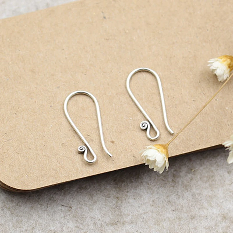 925 Sterling Silver European Style Earrings Ladies Simple And Sweet Cute Student DIY Semi-Finished Ear Hook Jewelry