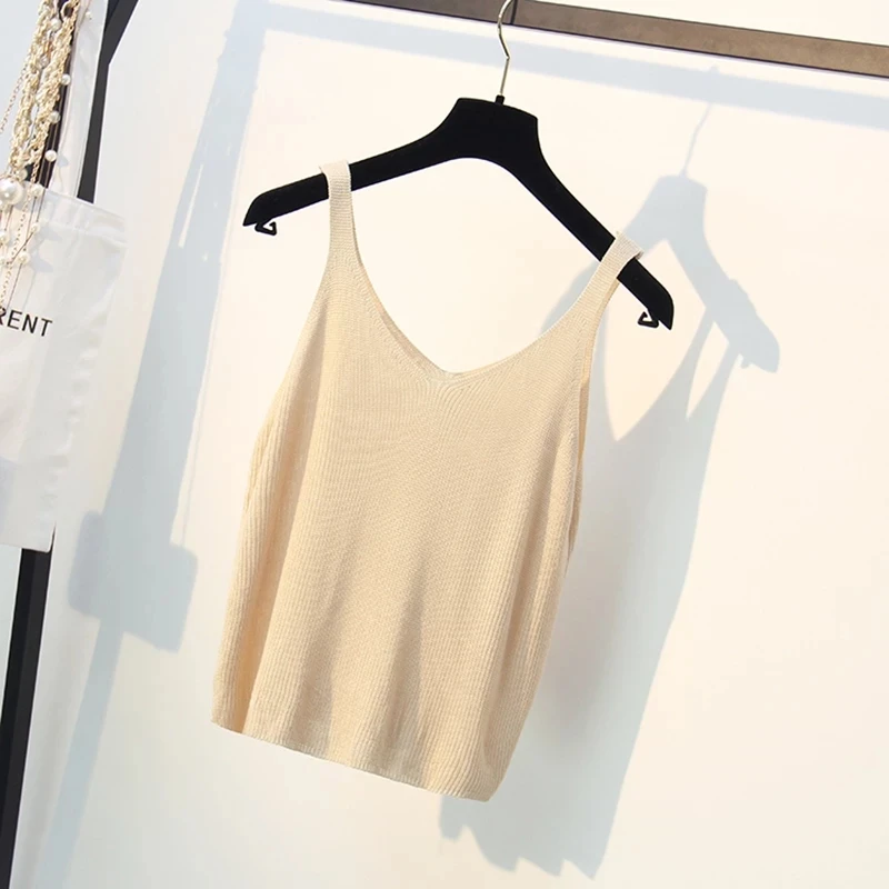 Очень мягкий хлопковый трикотажный топ на бретельках женская летняя майка