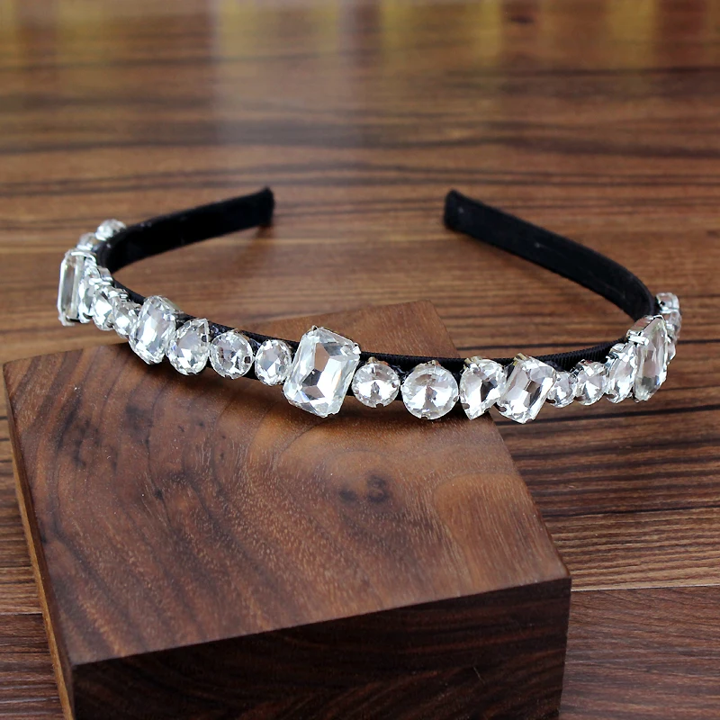 Роскошный прозрачный кристаллический камень повязка Стразы драгоценный лента