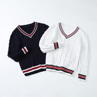 v neck kids sweaters spring winter baby boys girls warm pullover knitted bottoming thicken childrens clothes top high quality