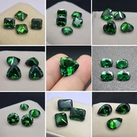 1pcs stone of life 3a colombia emerald corundum spinel various shapes mosaic jewelry diy green gem aaa 5 7mm