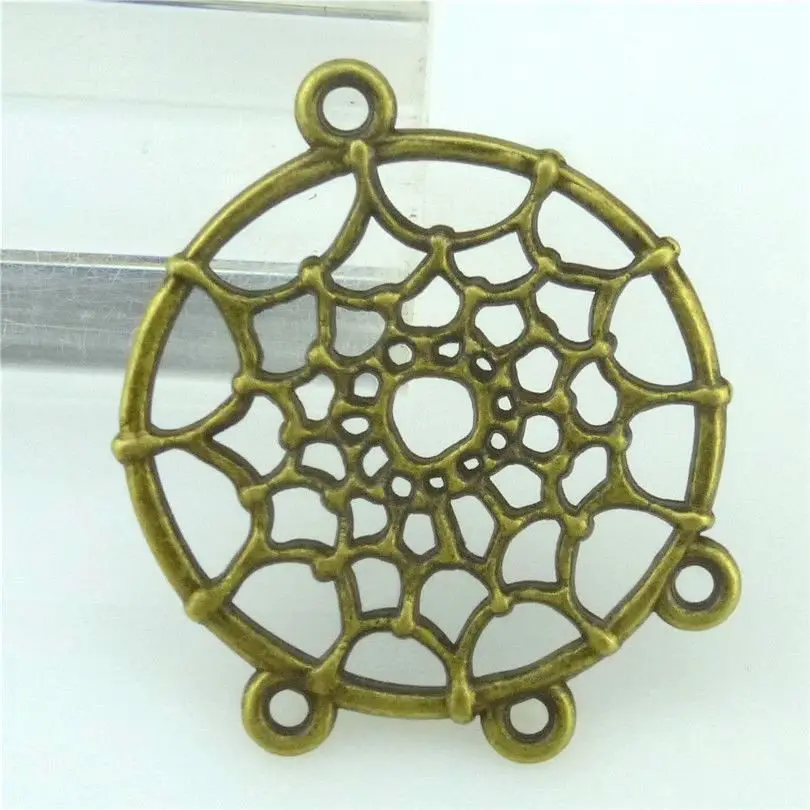 6 шт. талисманы из античной бронзы круглый соединительный элемент в виде Ловца