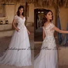 Lakshmigown винтажное кружевное богемное свадебное платье с коротким рукавом 2022 сексуальные свадебные платья а-силуэта для свадебной вечеринки летние пляжные платья