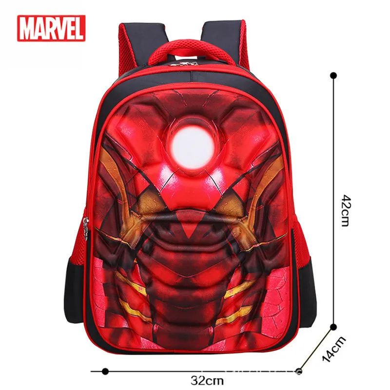 Милый детский школьный портфель MARVEL вместительный рюкзак с 3D мультипликационным