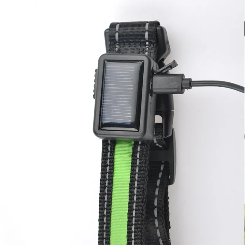 

LED Dog Collar Solar USB Charging Luminous Anti-Lost/Avoid Car Accident Collar Neck Strap For Pet Cat Puppies Safe DropShipping