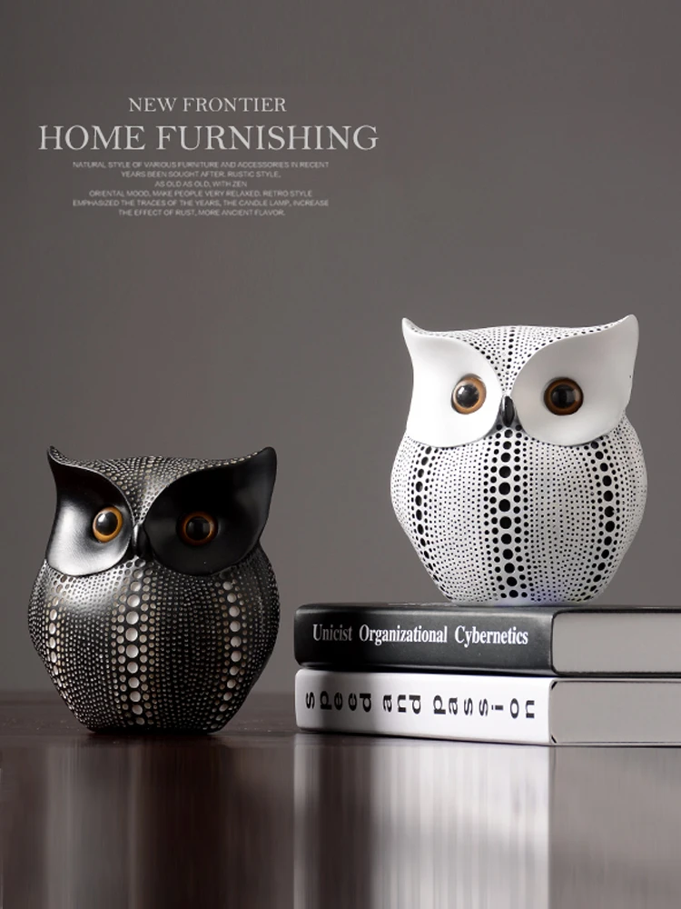 

Home Decoration Accessories for living room Apple Statue Abstract Owl Sculptures for Decoration Figurines Desktop Furnishings