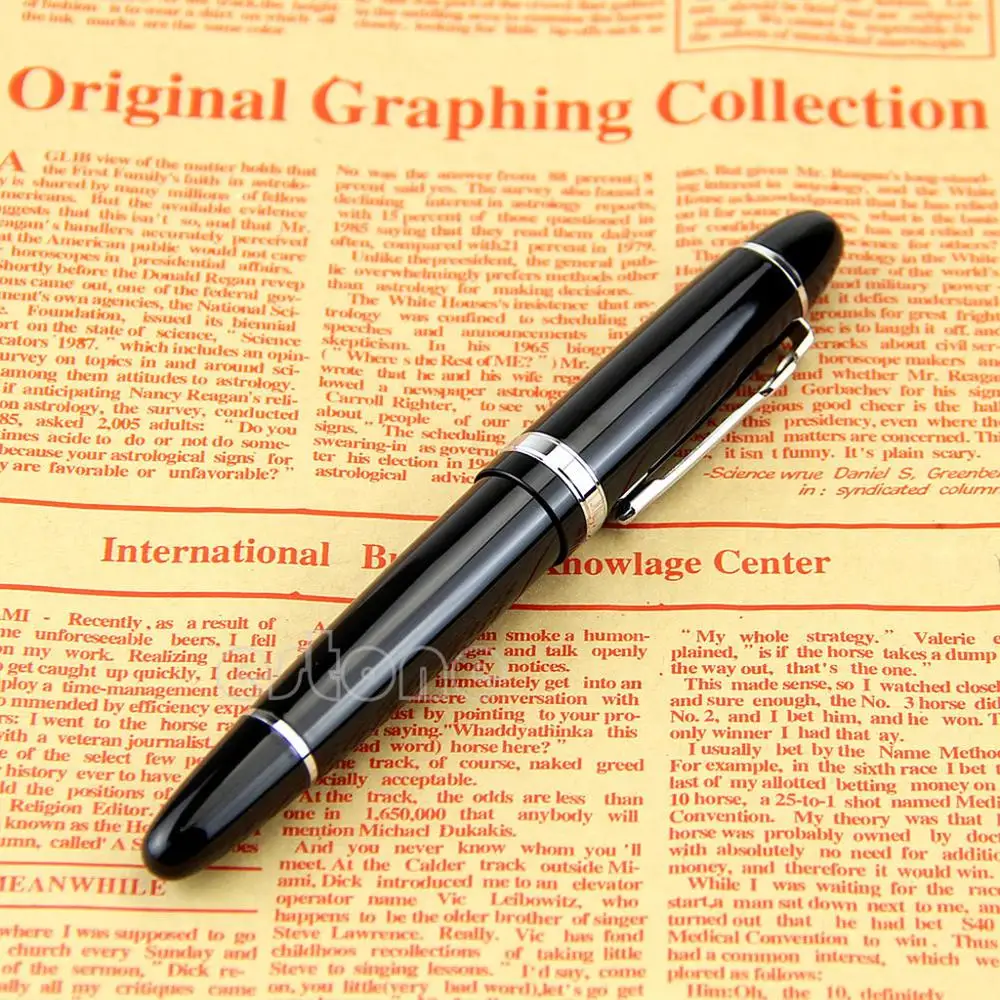 New Jinhao 159 Black And Silver M Nib Fountain Pen Thick | Канцтовары для офиса и дома