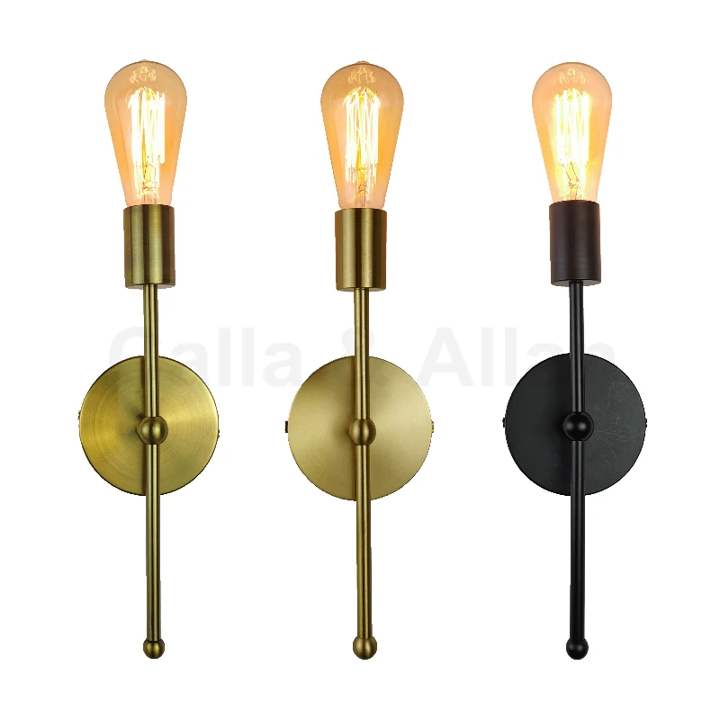 Качественный латунный настенный светильник с прямым креплением медная