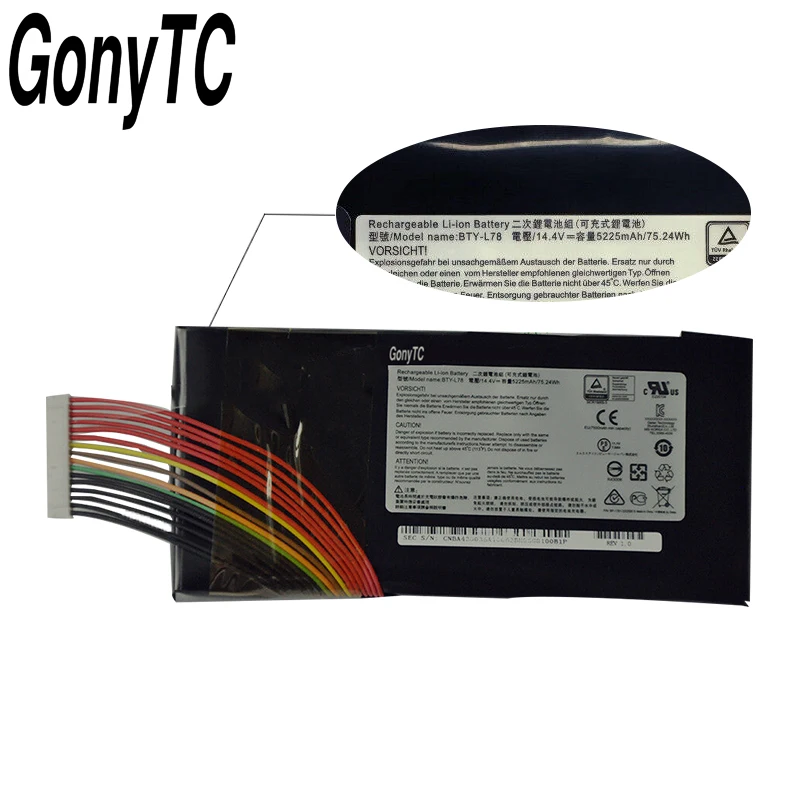 Аккумулятор GONYTC для ноутбука MSI GT62 GT62VR GT80 GT80S GT73 GT83 GT73VR GT83VR 6RE 026CN 2QE 035CN 14 4 В 5225