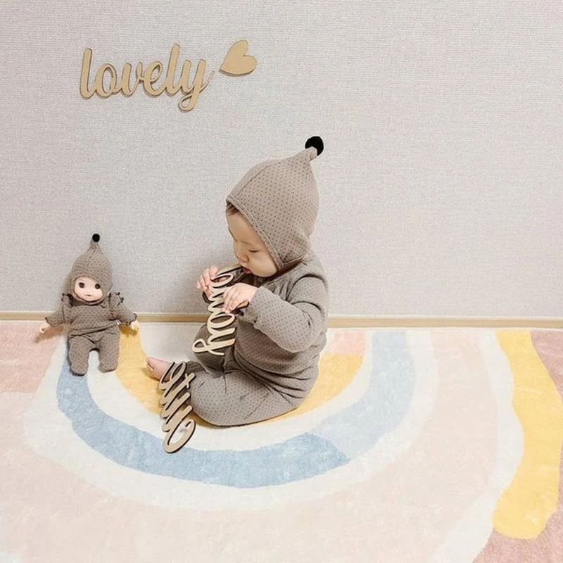 

Rainbow Baby Play Mat Kids Crawling Blanket Floor Rug Children Tents Carpet Bedroom Decoration Photo Props