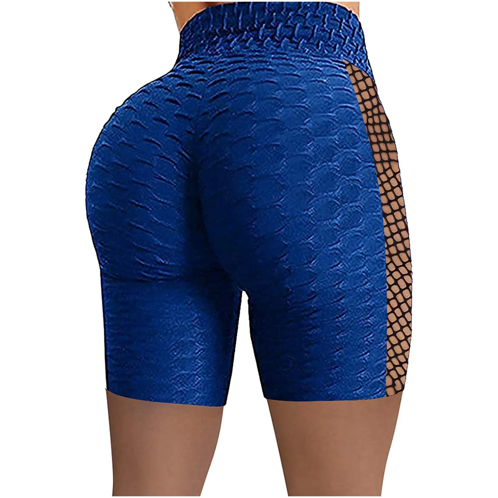 

Gym Jogging Running Shorts Women Wrinkled High Waist Hip Stretch Solid Splicing Fitness Yoga Pants Shorts велосипедки женские E2