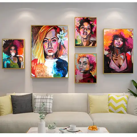 Настенная картина для гостиной, Декор, черная, белая, Африканская женщина, Картина на холсте, s и принты, скандинавский стиль