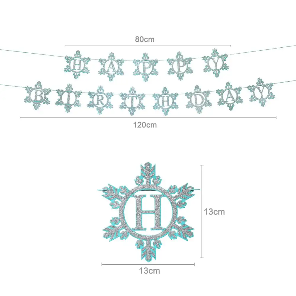 Winter Wonderland Party Swirls Hanging Decorations Happy Birthday Banner Ice Snow Garland Baby Shower Christmas | Дом и сад