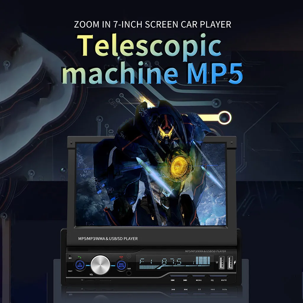 7 дюймовая телескопическая Автомобильная MP5 карта автомобильный MP4 плеер BT звонки