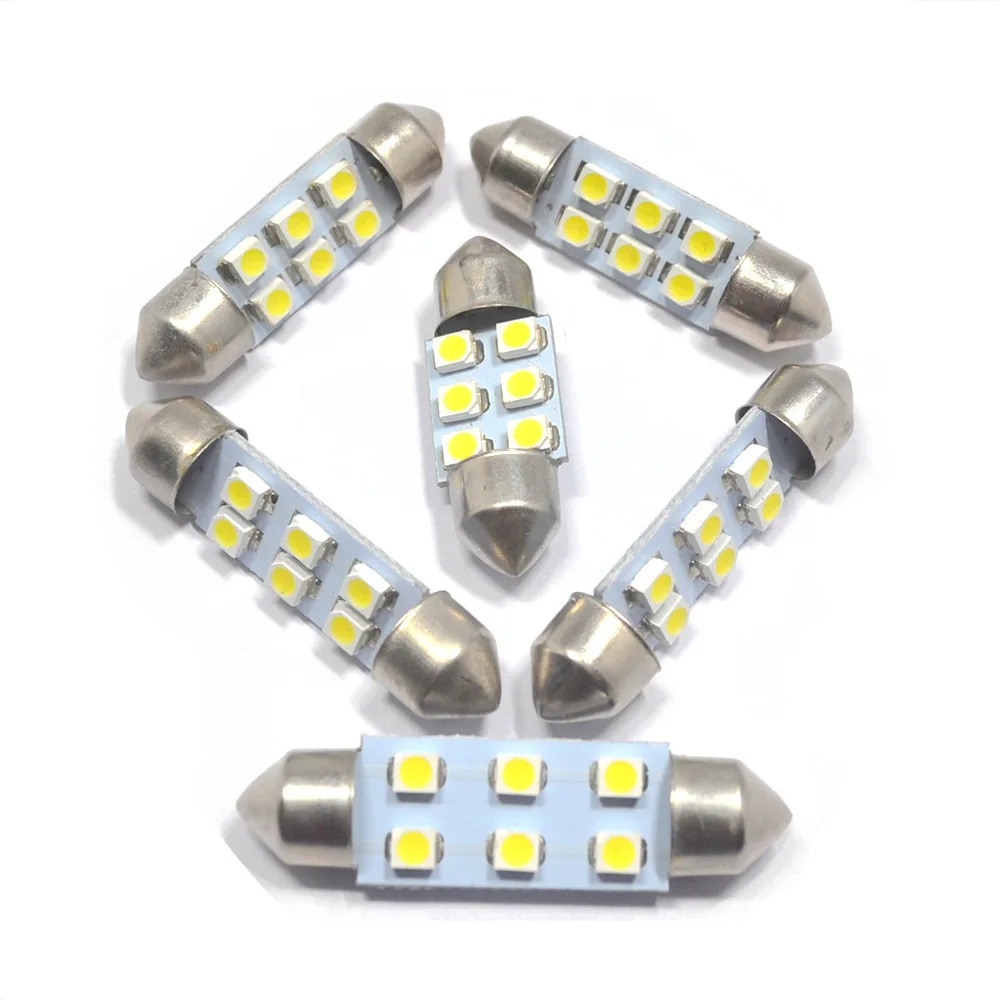 2 шт. Автомобильные светодиодные лампы-гирлянды C5W 3528 1210 6SMD 31 мм 36 39 41 | Автомобили и