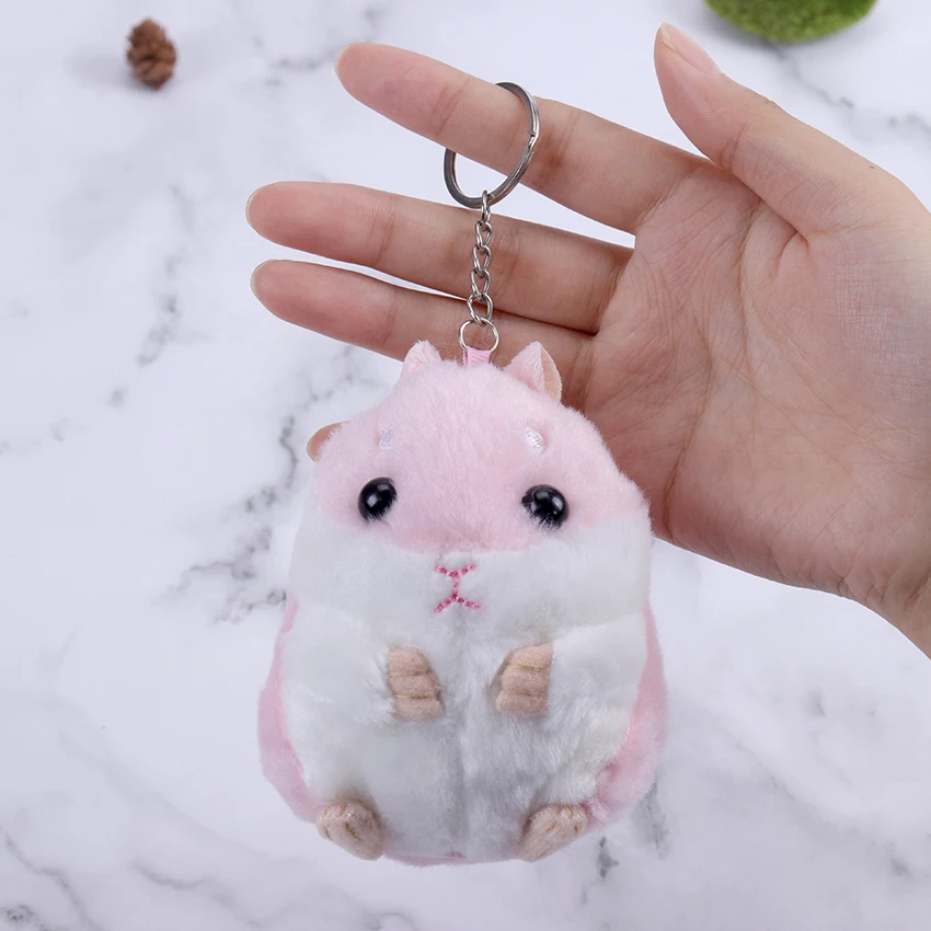 

10cm Hamster Doll Keychain Pendant Doll Hamster Cute Backpack Doll Plush Bag Pendant School Bag Pendant