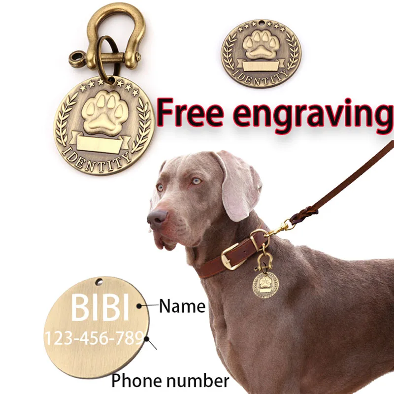 

Идентификационные бирки для собак с бесплатной гравировкой, персонализированные Именные Бирки на ошейник для домашних животных, щенок, под...