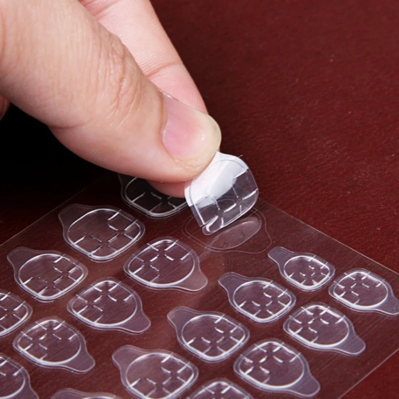 

10 Sheets Jelly Double Sided Adhesive Tabs Nail Glue Sticker False Nail Tips Q1FB
