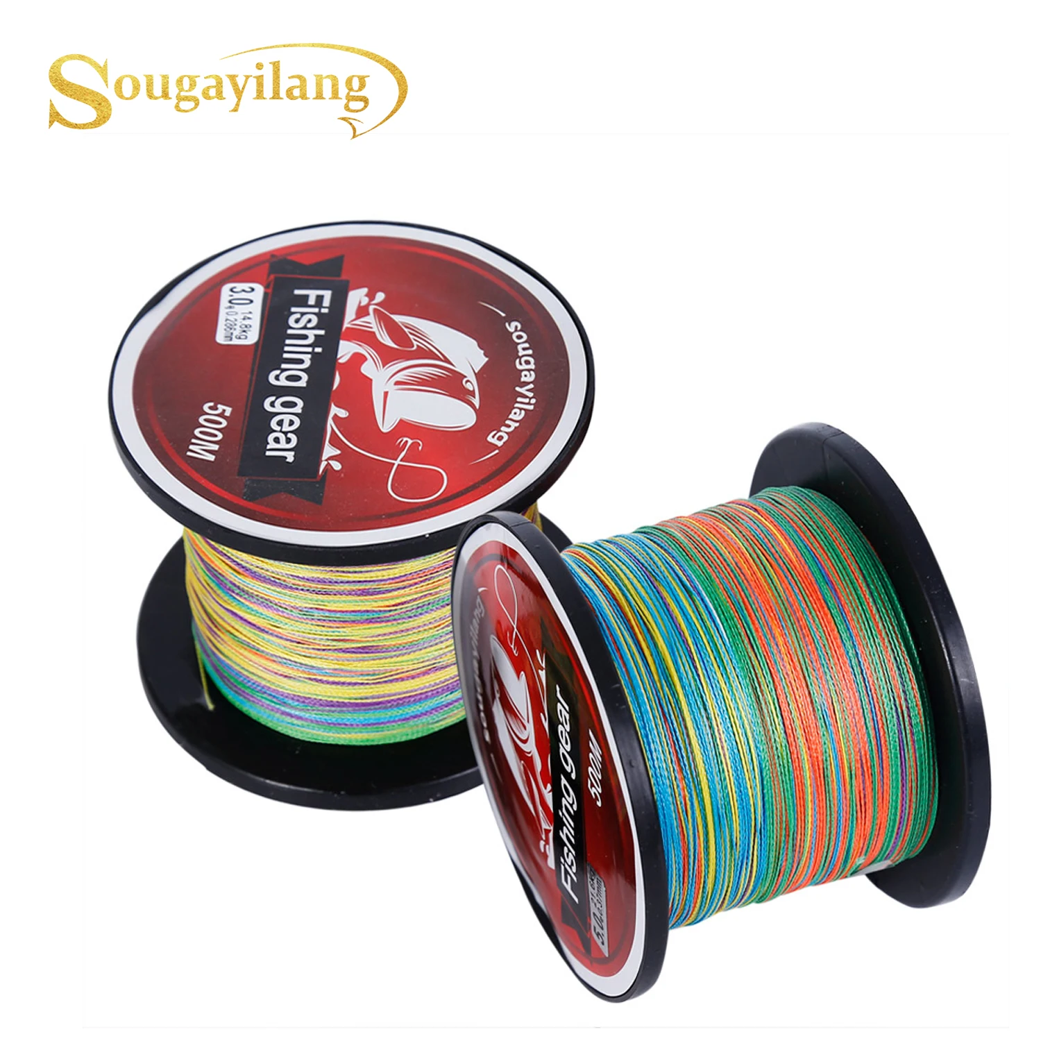 Бренд Sougayilang высокое качество 0 4 8 # плетеная леска супер прочная разноцветная нити многонитевая из