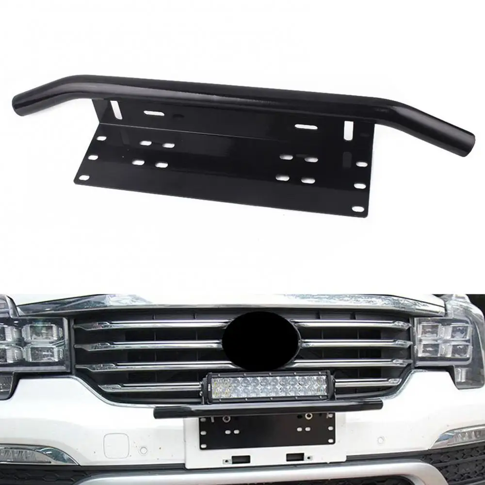 

80% HOT SALES!! Automobile Off-road Vehicle License Plate Frame Front Bumper Spot Light Bracket