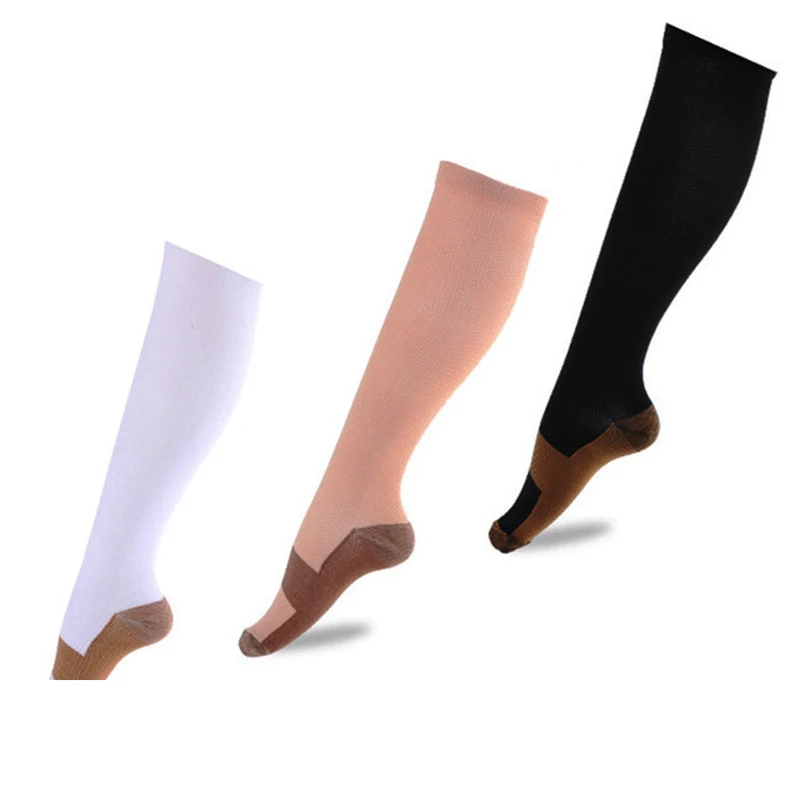 Мужские дышащие длинные компрессионные чулки из медного волокна