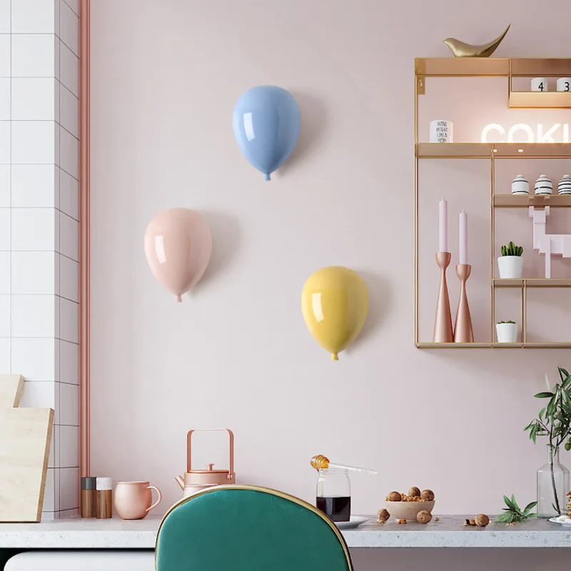 Globo de cer&aacute;mica de modelado para colgar en la pared, arte montado en la pared, sala de estar adorno para, dormitorio de ni&ntilde;os, decoraci&oacute;n del hogar, regalos de amigos-3
