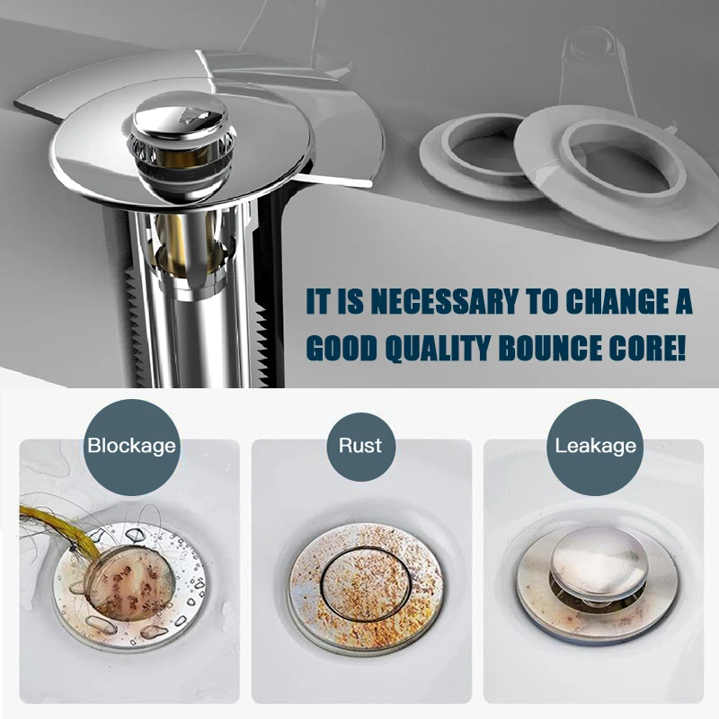 

Bullet Core Push Type Rvs Deodorant Plug Badkamer Basin Sink Pop Up Drain Stopper Keuken Badkamer Kraan Accessorie